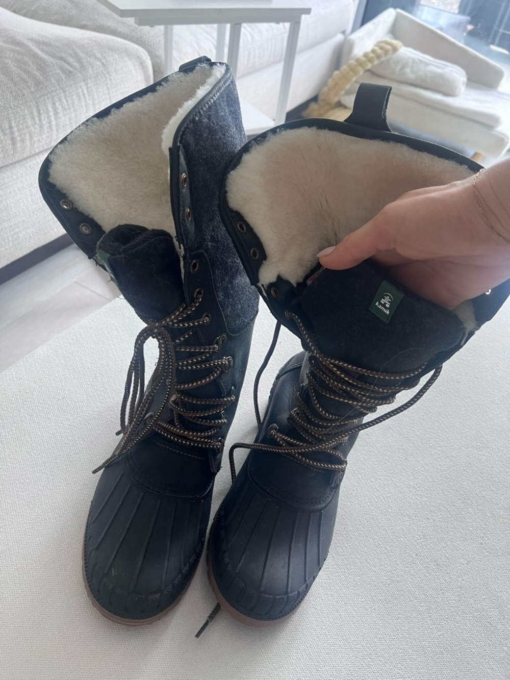 Kamik Black Women's Insulated Lace-Up Winter Boots